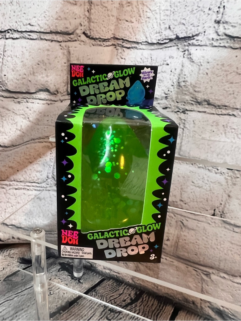 RARE!! NeeDoh Galactic Glow Dream Drop - GREEN